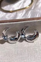 Silver Color Twist Detailed Steel Hoop Earrings (Pair) - 2