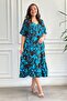 V-Neck Imported Woven Viscon Dress with Ruffled Hem and Side Pockets - 7