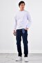 Men's Regular Fit Crew Neck White Sweatshirt - 3