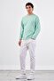 Men's Regular Fit Crew Neck Mint Green Sweatshirt - 2
