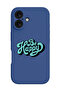 iPhone 16 Plus Blue Protective Liquid Silicone Shockproof Case - Be happy