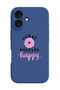 iPhone 16 Blue Protective Liquid Silicone Shockproof Case - dont-worry-be-happy