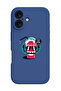iPhone 16 Plus Blue Protective Liquid Silicone Shockproof Case - Brain Milkshake