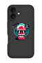 iPhone 16 Plus Black Protective Liquid Silicone Shockproof Case - Brain Milkshake