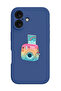 iPhone 16 Blue Protective Liquid Silicone Shockproof Case - Polaroid
