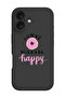 iPhone 16 Black Protective Liquid Silicone Shockproof Case - dont-worry-be-happy