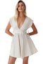 Women's Mini Dress V Neck Linen Blend Summer Beach Dress Casual Chic Modern Design