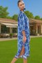 Women's Midi Length V-Neck Wide Fit Cotton Dress Summer Comfortable Daily Use Modern Design - 3