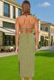 Women's Maxi Knitted Dress Halter Neckline Striped Pattern Summer Beach Chic Summer's Indispensable - 4