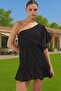 Women's One Shoulder Flounced Mini Dress Cotton Summer Casual Combinations Summer Indispensable - 3