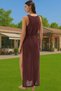 Women's Maxi Knitted Slit Beach Dress Summer Casual V Neck Stylish Design Summer's Must-Have - 5