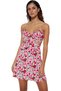 Women S Floral Mini Dress V Neck Skater Cutout Viscose Summerwear Beach Summer Indispensable