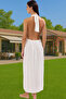 Women's Maxi Beach Dress V Neck Thick Strap Crinkle Viscose Summer Summer Indispensable - 5