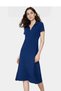 Women's Polo Neck Knitted Midi Dress Casual Daily Skater Fit Weekend Summer Essential