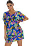 Women's Floral Pattern Mini Beach Dress Comfortable Fit Viscose Fabric Summer Essential for Summer
