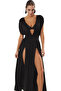 Women's Maxi Knitted Dress Deep V Neck Single Sleeve Beach Summer Casual Use Indispensable in Summer