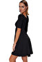 Women's Mini Beach Dress V-Neck Patterned Shally Fabric Summer Combinations Indispensable in Summer