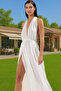 Women's Maxi Beach Dress V Neck Thick Strap Crinkle Viscose Summer Summer Indispensable - 2