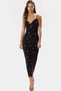 Women's Maxi Dress V Neck Lace Detail Floral Pattern Summer Casual Modern Design - 2