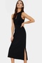 Women S Midi Length Bodycon Dress Not to Be Without Casual Style Summer with Notched Collar Cut Out Detail - 4