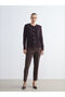 Brown Slim Fit Women's Cigarette Pants
