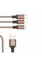 USB to TypeC/Micro/iPh 3-in-1 Data Cable, Bold Series, 1.2M, 2.4A, Black