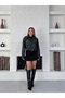 New Season Belted Oversize Crop Leather Jacket - 6