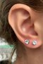 Silver Color Single Detailed Steel Earrings (Pair)