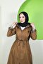 Full Length Plus Size Women's Trench Coat with Leopard Pattern Inside and Self-Lining - 8