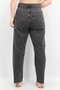 Women Dad Fit Wash Non Stretchable Jeans, Black - 2