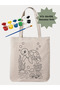Coloring Set Turtle Painting Bag Hobby 35*40 Raw Cloth Bag Painting Kindergarten Children Activity Painting