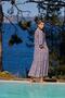 Women's Ethnic Patterned Three Quarter Sleeve V Neck Dress 25023 - 6