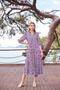 Women's Patterned Three Quarter Sleeve Shirt Collar Dress 25018 - 2