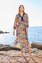 Women's Floral Patterned Slit Three Quarter Sleeve V Neck Dress 25055 - 2