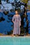 Women's Ethnic Patterned Three Quarter Sleeve V Neck Dress 25023