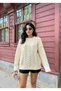 Dgn's Hair Braided Circle Neck Soft Textured Women's Knitwear Sweater - 5