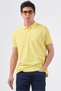 Men's Slim Fit Polo Collar Yellow T-Shirt