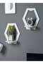 2-Piece Wall Mounted Floating Shelf, No-Drill Display Rack for Bedroom & Living Room, 27x29cm