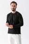 Men's Crew Neck Textured Cotton Sweatshirt Black - 5714 - 6