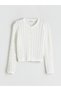 Two Mt Shop Quality Lcw Kids Ecru Oval Collar Girls' Knitwear Cardigan
