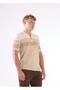 Men's Slim Fit Polo Neck Beige Knitwear T-Shirt - 2