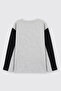 Baby Boy Long Sleeve Color Block Gray-Melange T-Shirt - 3