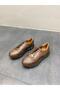 Mink Leather Lace-Up Women's Casual Shoes - 6
