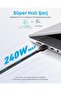 240W USB-C - USB-C Kablosu, 1.8 Metre Çift Örgülü Type-C Şarj Kablosu, Siyah - A81C6 - 2