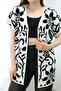 V-Neck Unlined Jacquard Panel Floral Patterned Seasonal Knitwear Vest Cardigan - 5