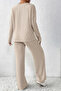 Unisex Beige Ribbed Interlock Sweatsuit – Comfortable for Home and Everyday Wear - 4