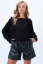 Black Crew Neck Bow Detailed Knitwear Blouse Alc-X14373 - 3