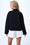 Black Judge Collar Poncho Jacket with Pocket Alc-X14421 - 5