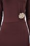 Bitter Brown Crew Neck Waist Brooch Detailed Maxi Length Sandy Dress Alc-X14378 - 6
