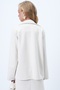 Ecru Single Pocket Faux Suede Jacket with Stitching Detail Alc-X14404 - 6